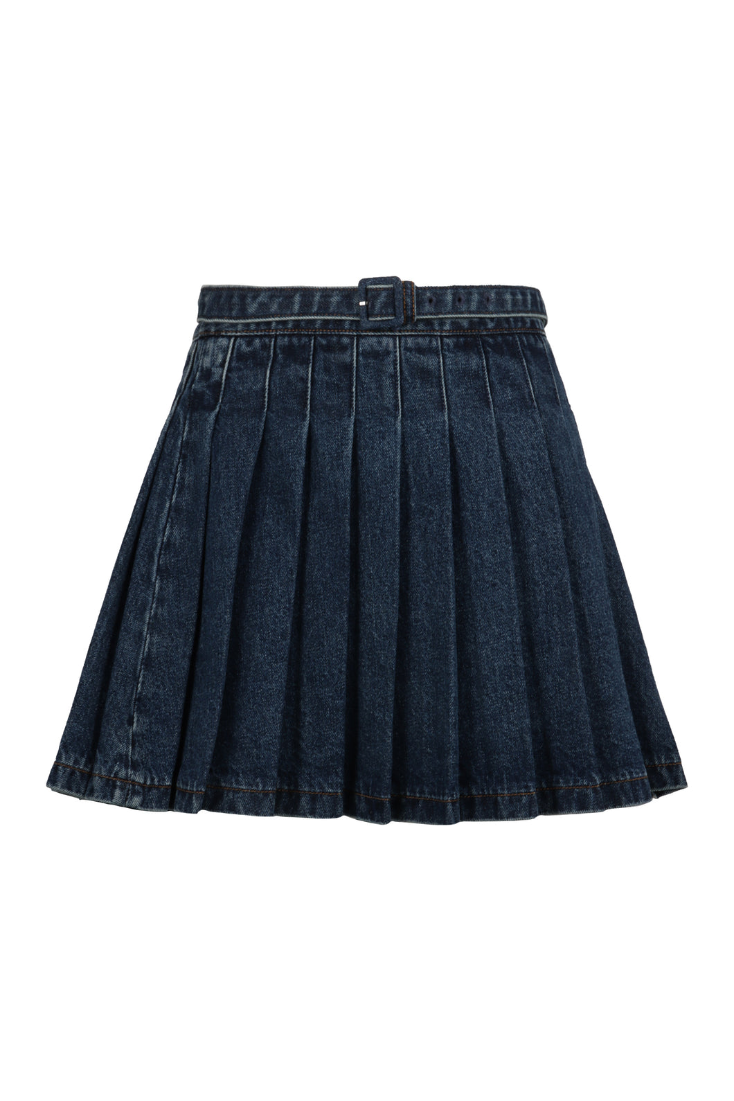 Denim pleated skirt