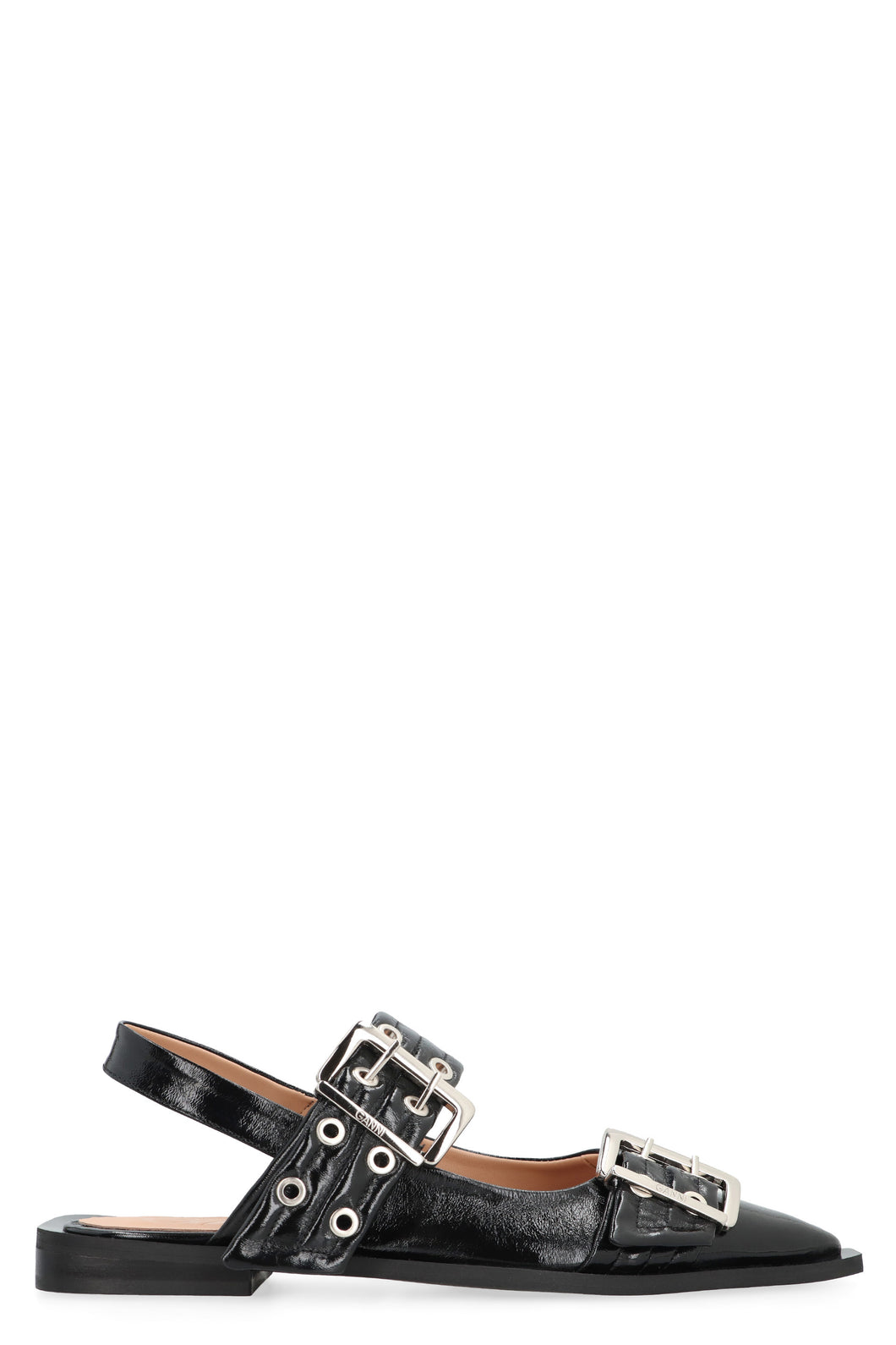 Feminine Buckle eco-leather slingback