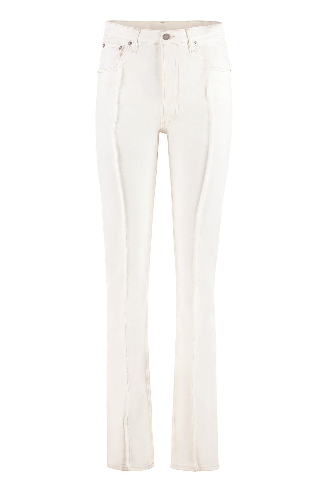 Spliced straight-leg jeans