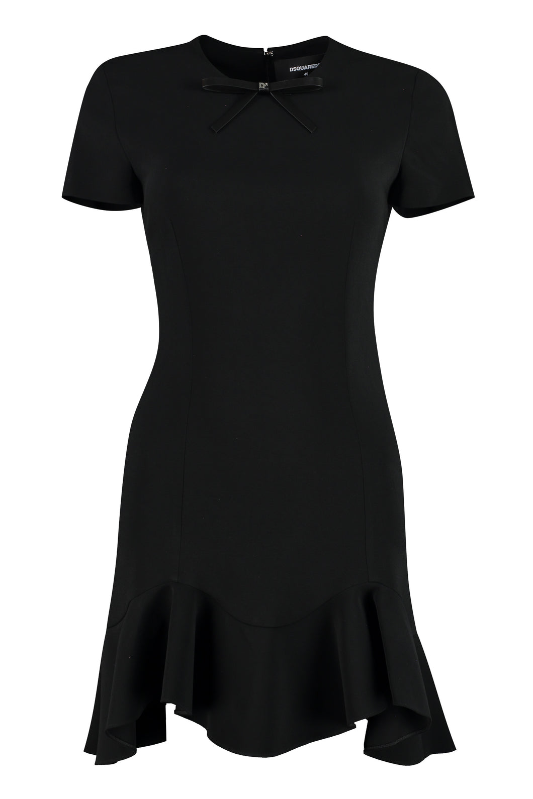 Bow detail stretch viscose dress