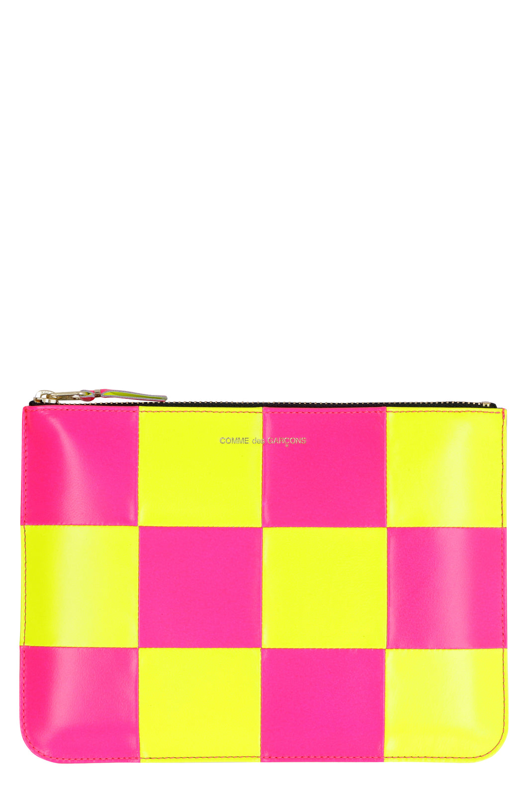 Logo detail flat leather pouch
