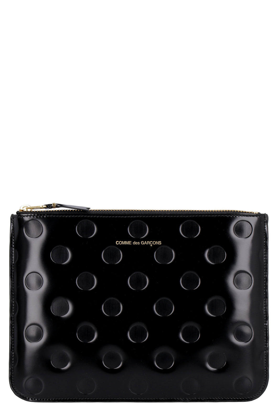 Logo detail flat leather pouch