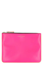 Load image into Gallery viewer, Logo detail flat leather pouch
