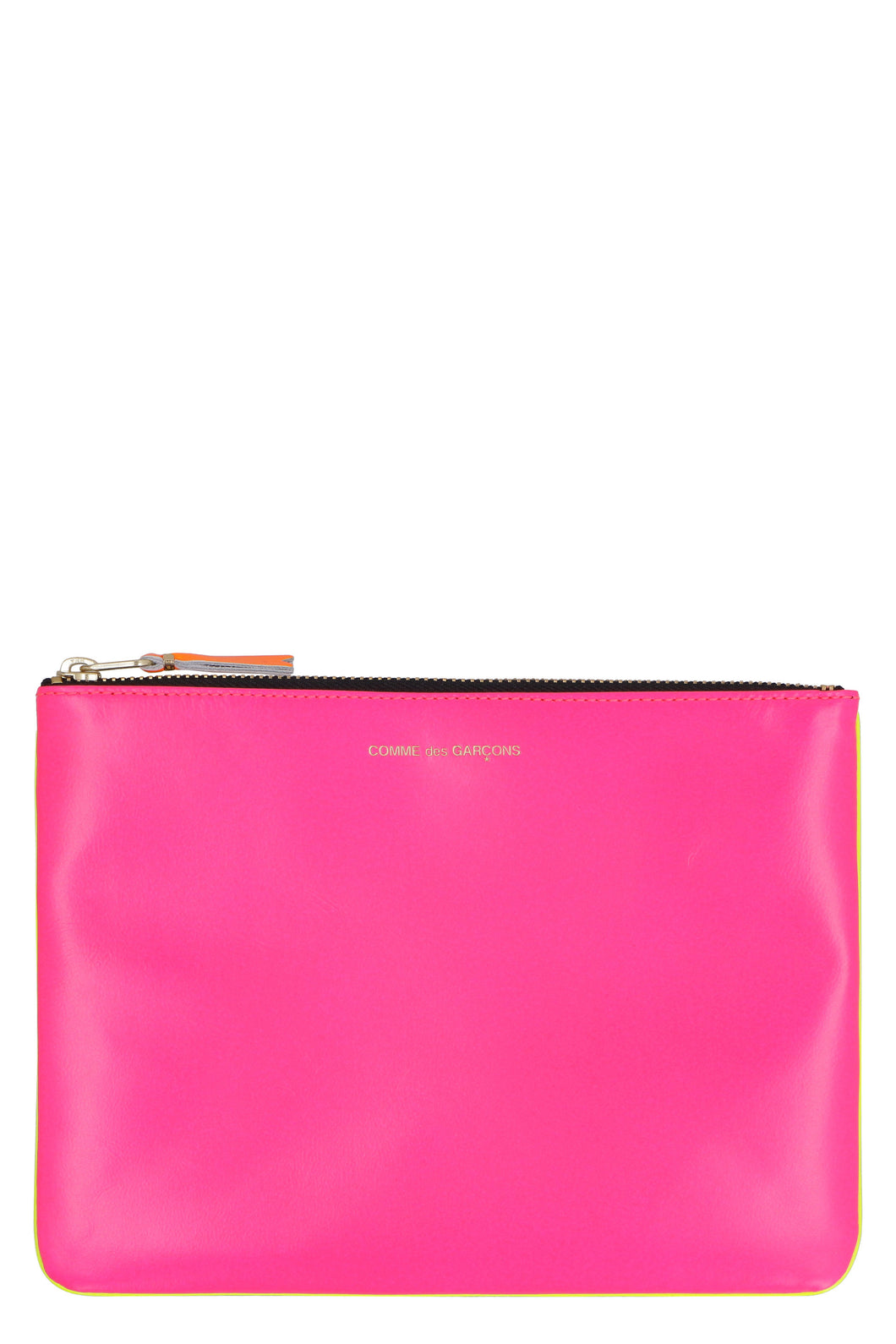 Logo detail flat leather pouch