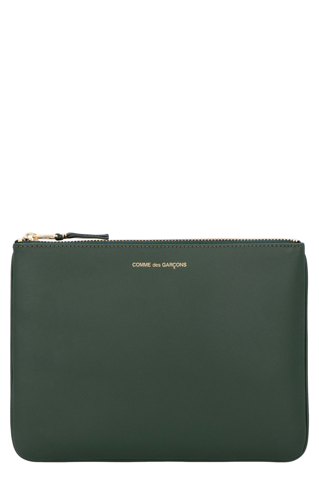 Logo detail flat leather pouch