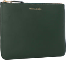 Load image into Gallery viewer, Logo detail flat leather pouch
