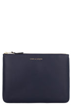 Load image into Gallery viewer, Logo detail flat leather pouch
