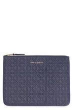 Load image into Gallery viewer, Logo detail flat leather pouch
