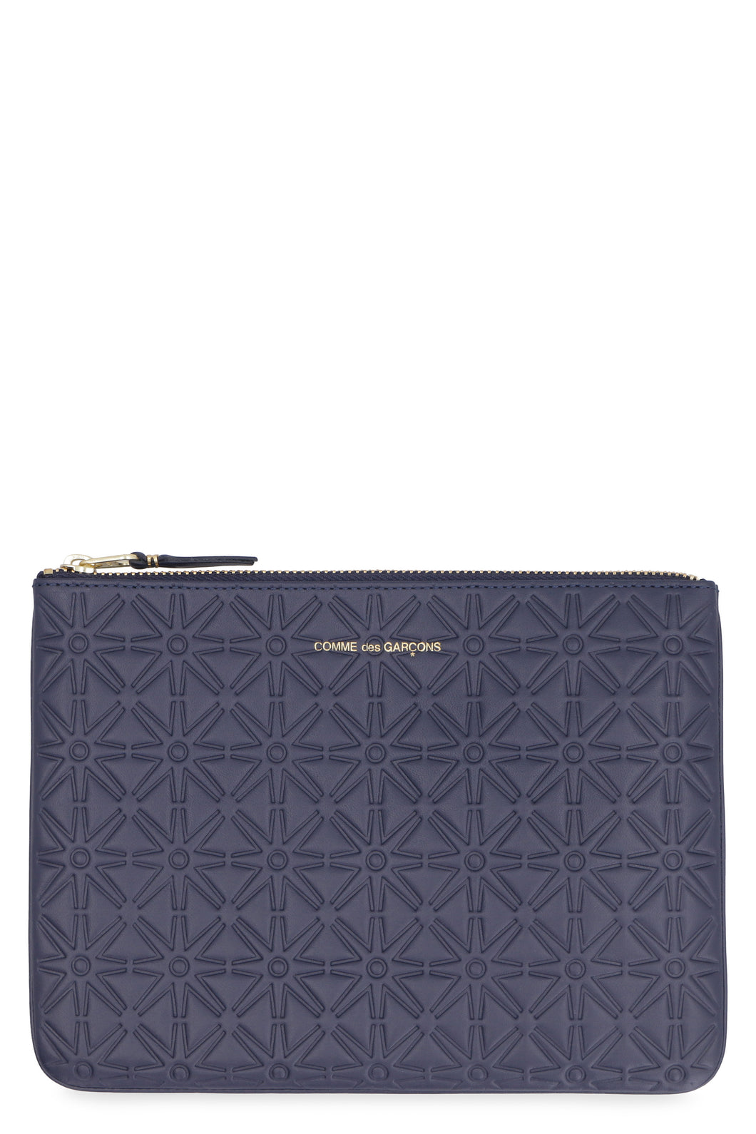 Logo detail flat leather pouch