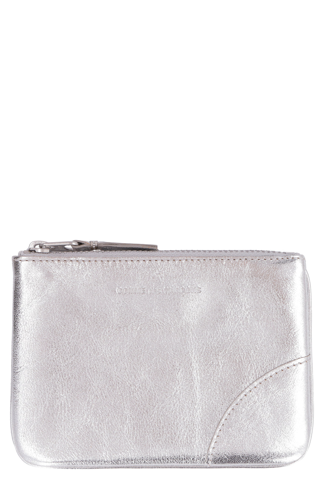Logo detail flat leather pouch