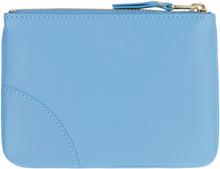 Load image into Gallery viewer, Logo detail flat leather pouch
