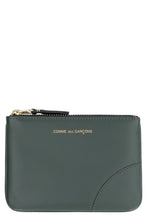 Load image into Gallery viewer, Logo detail flat leather pouch

