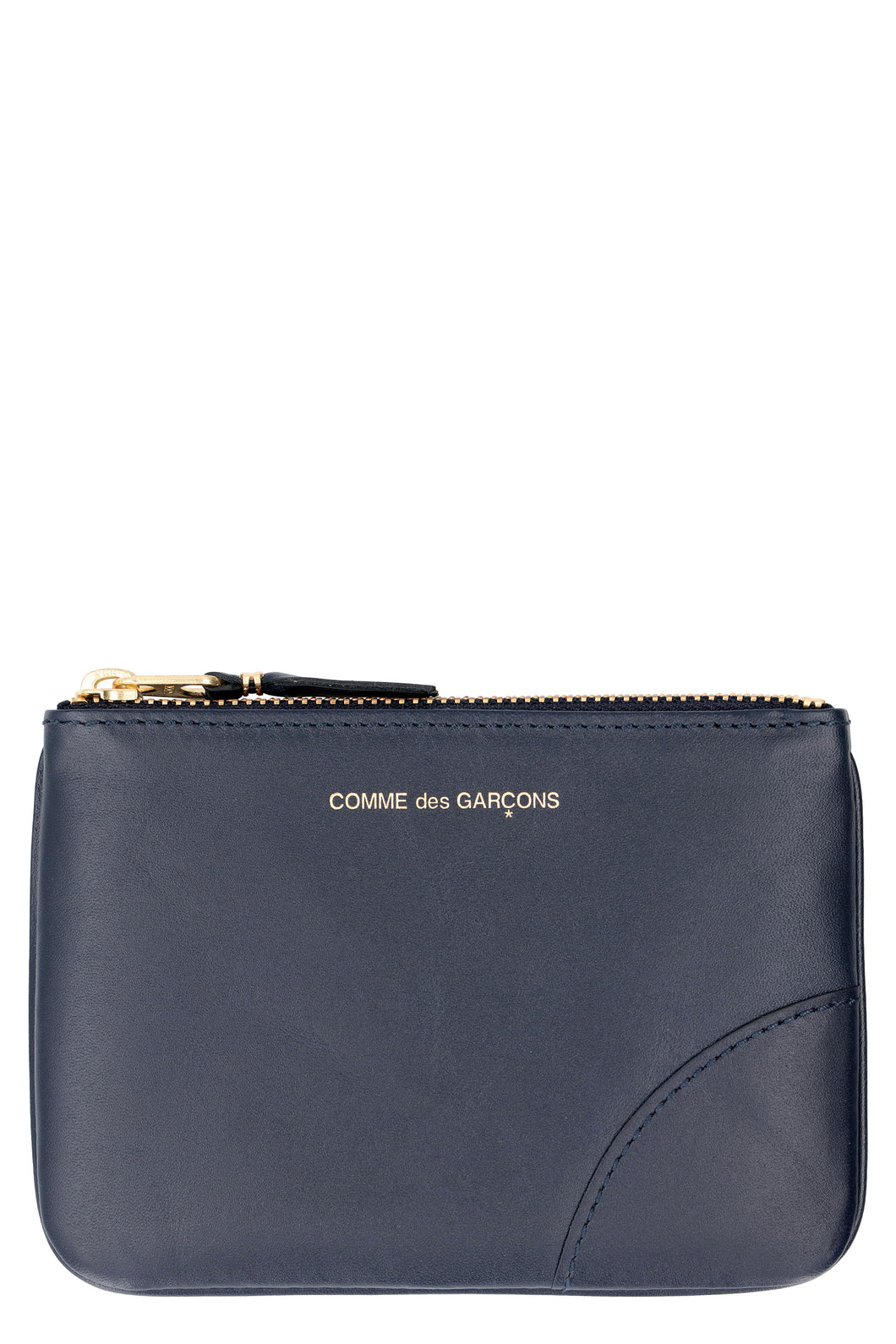 Logo detail flat leather pouch