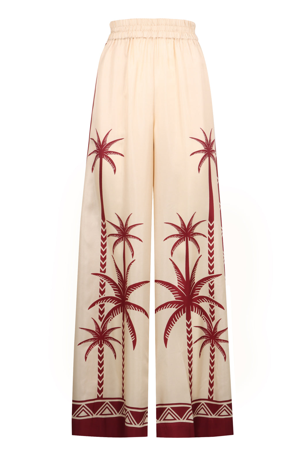 Printed wide-leg trousers