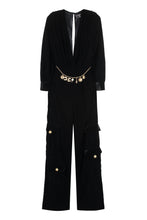 Load image into Gallery viewer, Belted velvet jumpsuit
