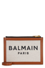 Load image into Gallery viewer, Canvas and leather clutch
