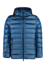 Load image into Gallery viewer, Hooded techno fabric down jacket
