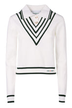Load image into Gallery viewer, Retro Tennis contrast trim knitted polo shirt
