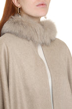 Load image into Gallery viewer, Wssalto fur collar cashmere cape-coat
